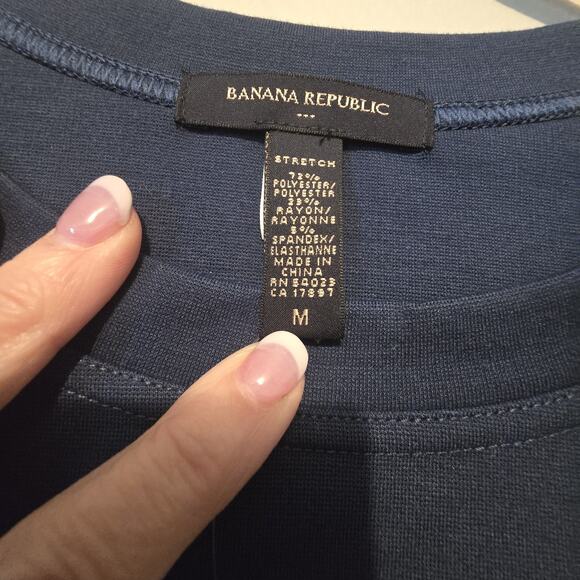 Banana Republic NEW Sleeveless Dress Womens MED Stretch Blue Preppy Business $69 - Picture 4 of 13